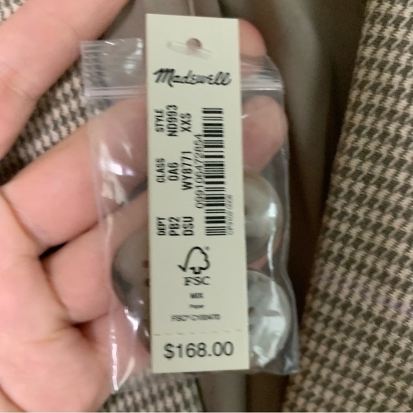 Madewell Dorset blazer in windowpane XXS - Picture 3 of 9